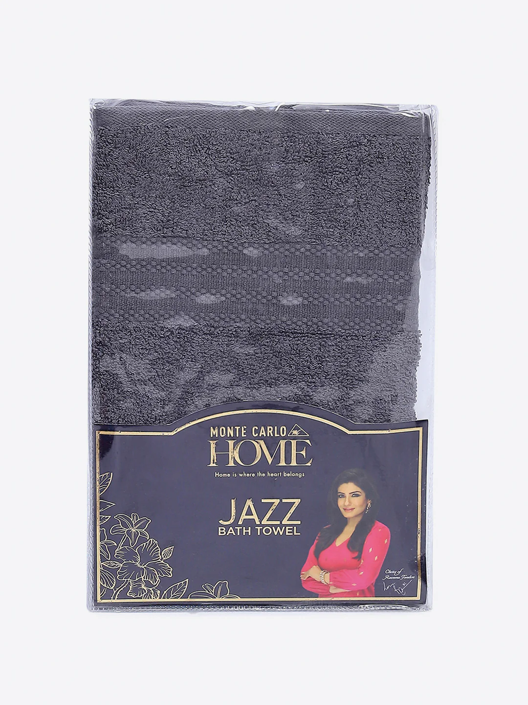 Grey Cotton Solid 400 GSM Bath Towel (Jazz) - Image 5
