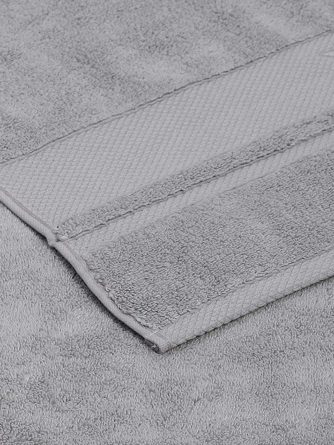 Grey Cotton Solid 650 GSM Bath Towel (Eusapia) - Image 4