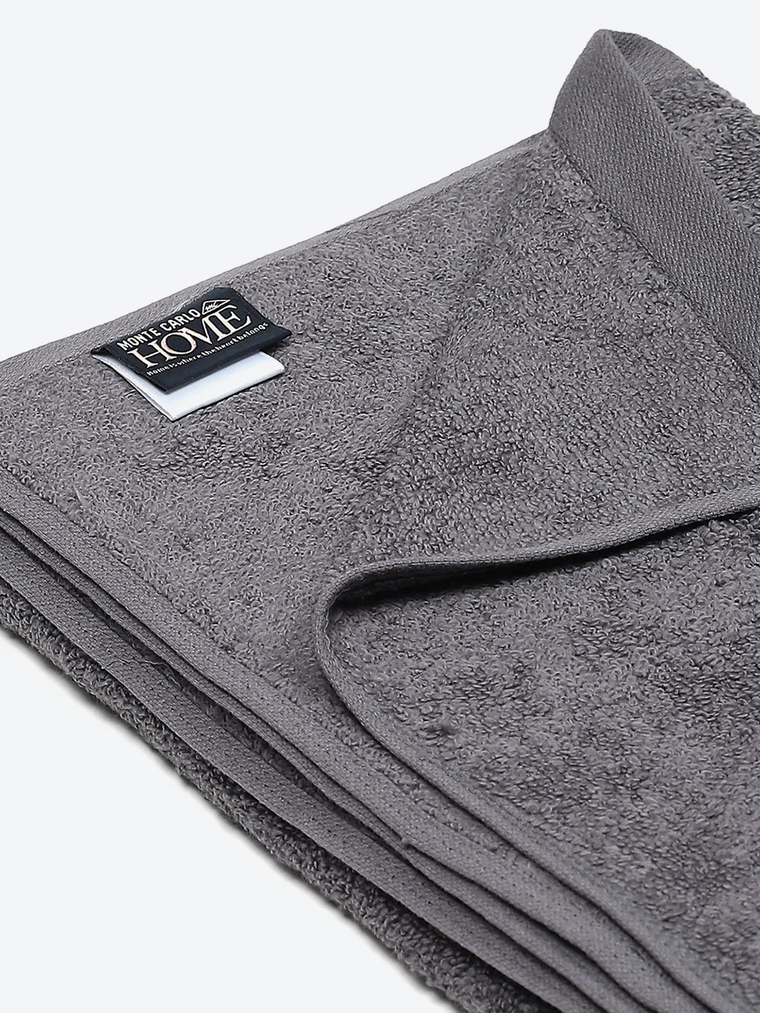 Grey Solid Pure Cotton 350 GSM Bath Towel (Oslo) - Image 4