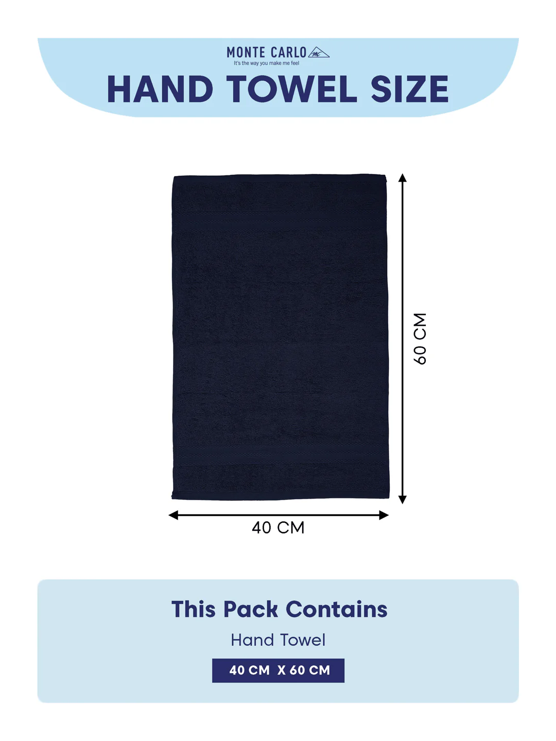 Insignia Blue Pure Cotton Solid 380 GSM Hand Towel 2 Pc Set (Jazz Collection) - Image 10