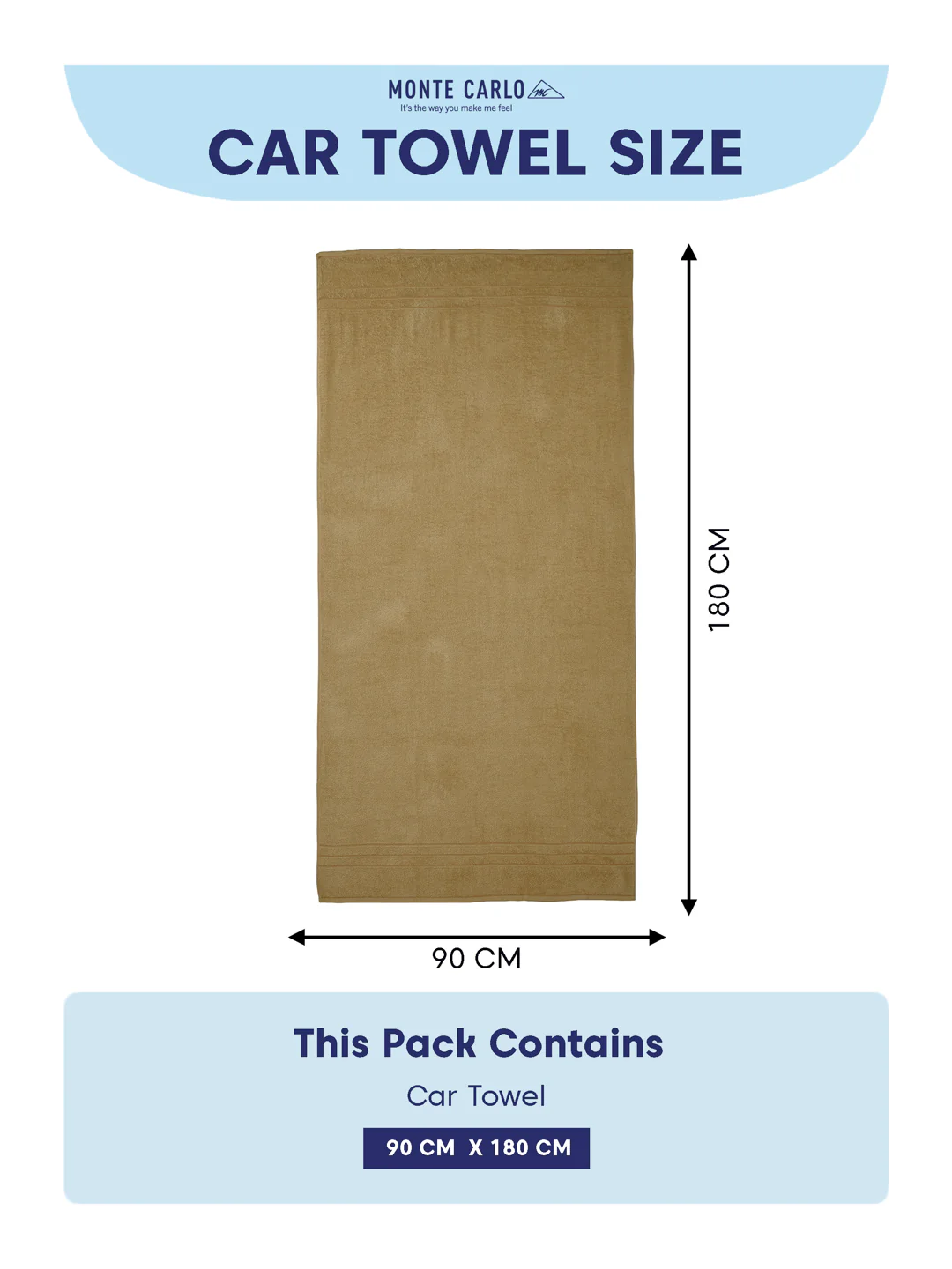 Khaki Pure Cotton Solid 340 GSM Car Towel 1 Piece (Soho Collection) - Image 7