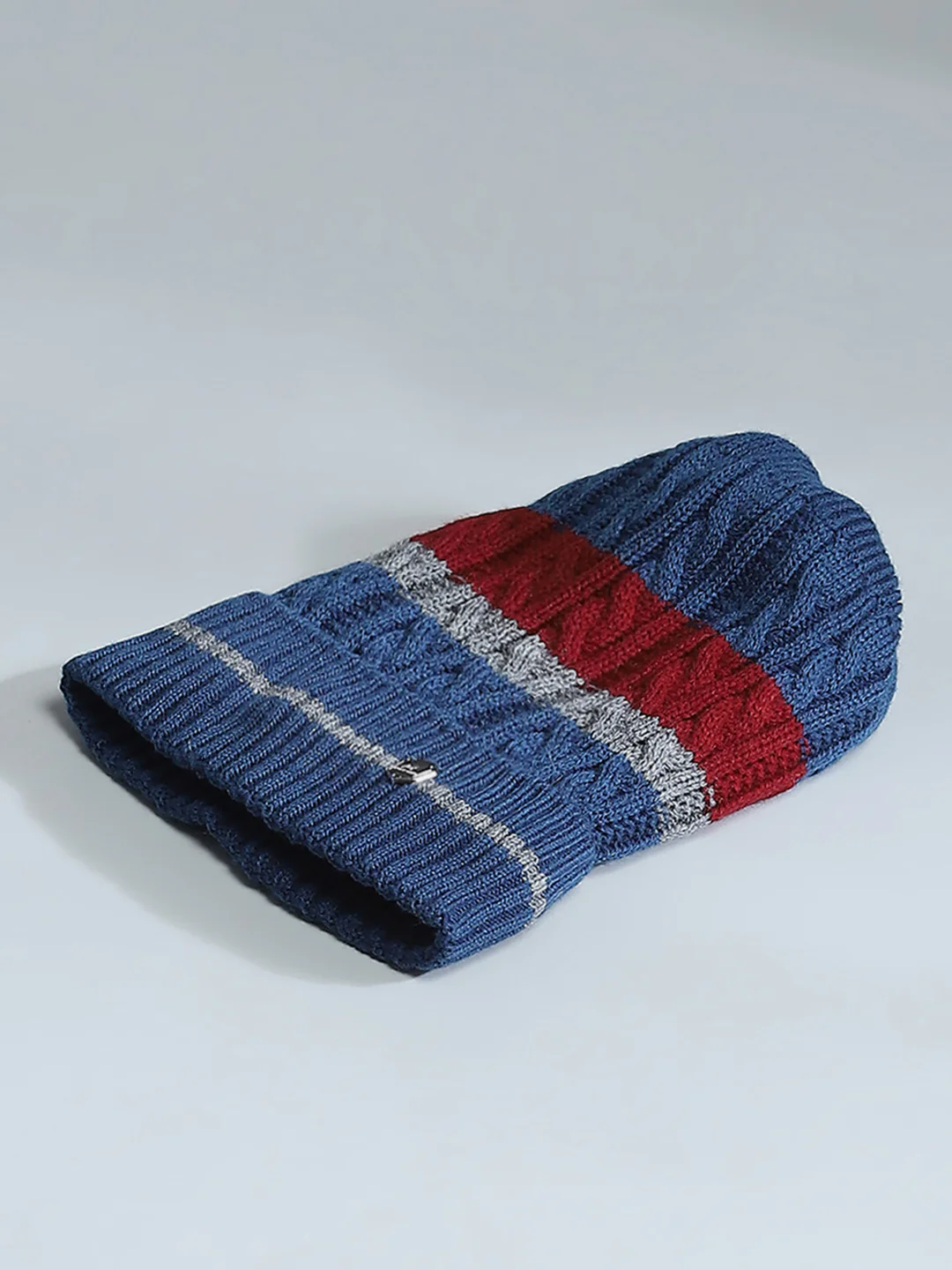 Kids Blue Self Design Cap - Image 6
