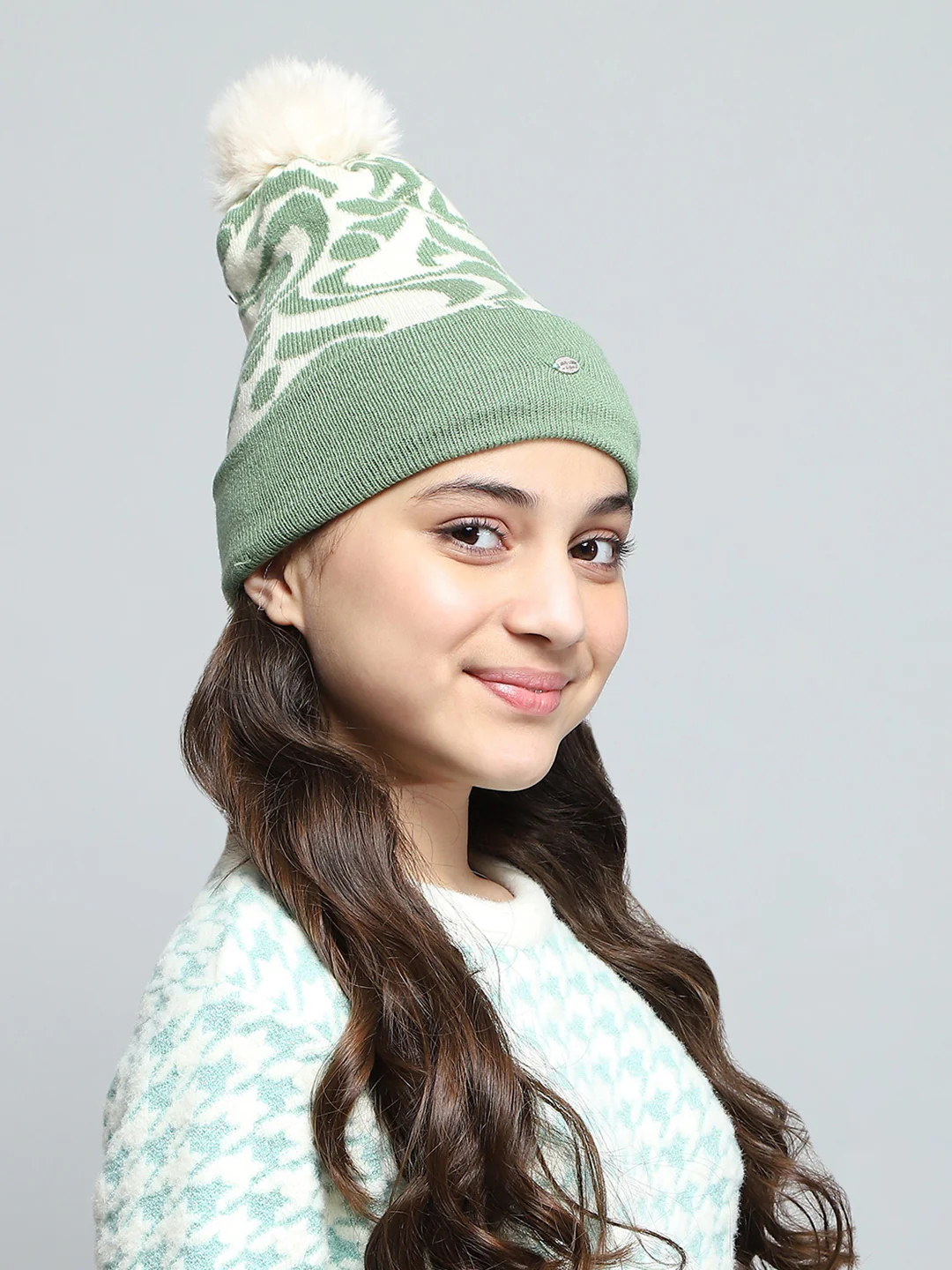 Kids Green Self Design Cap - Image 4