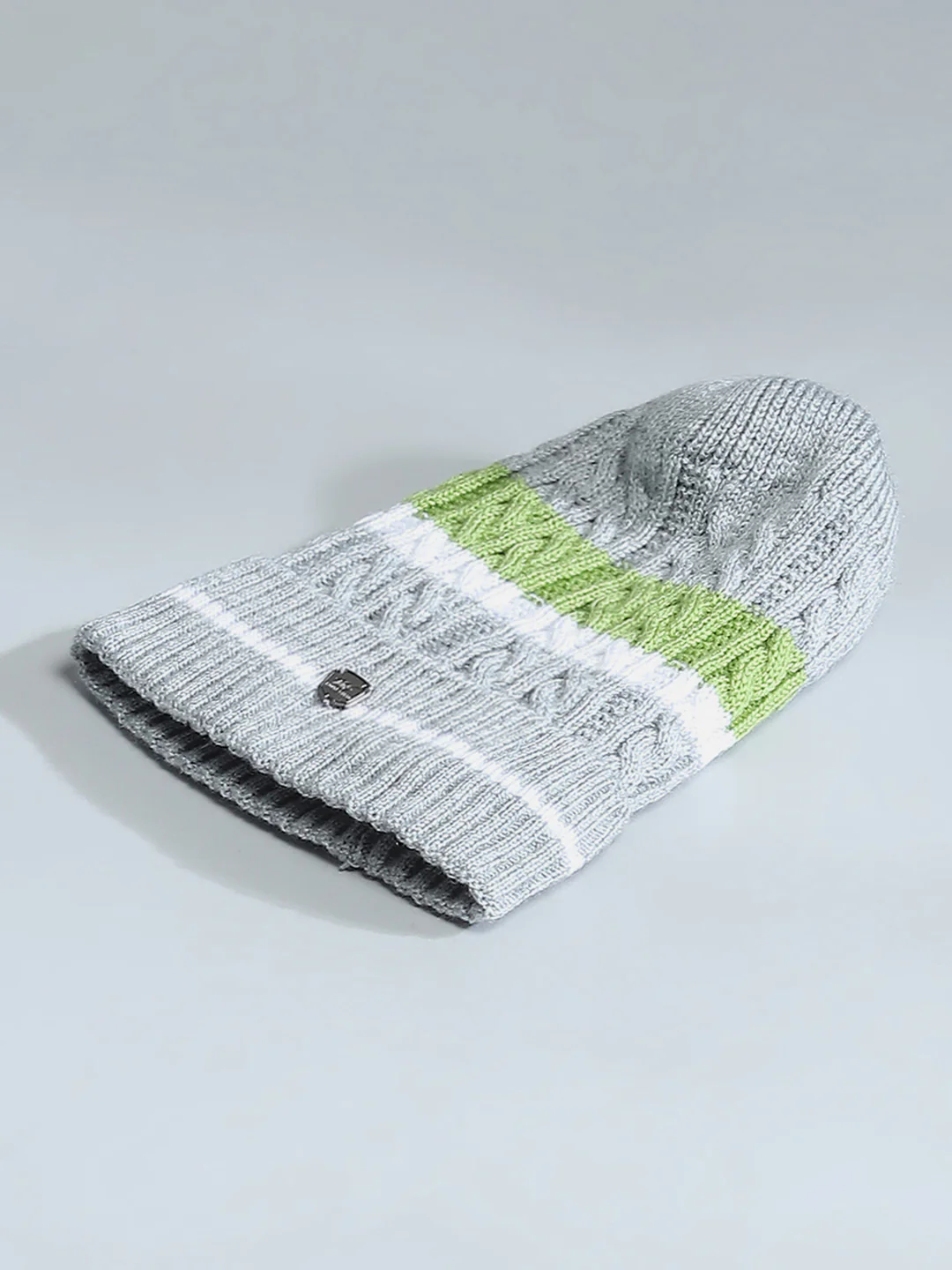 Kids Grey Self Design Cap - Image 6