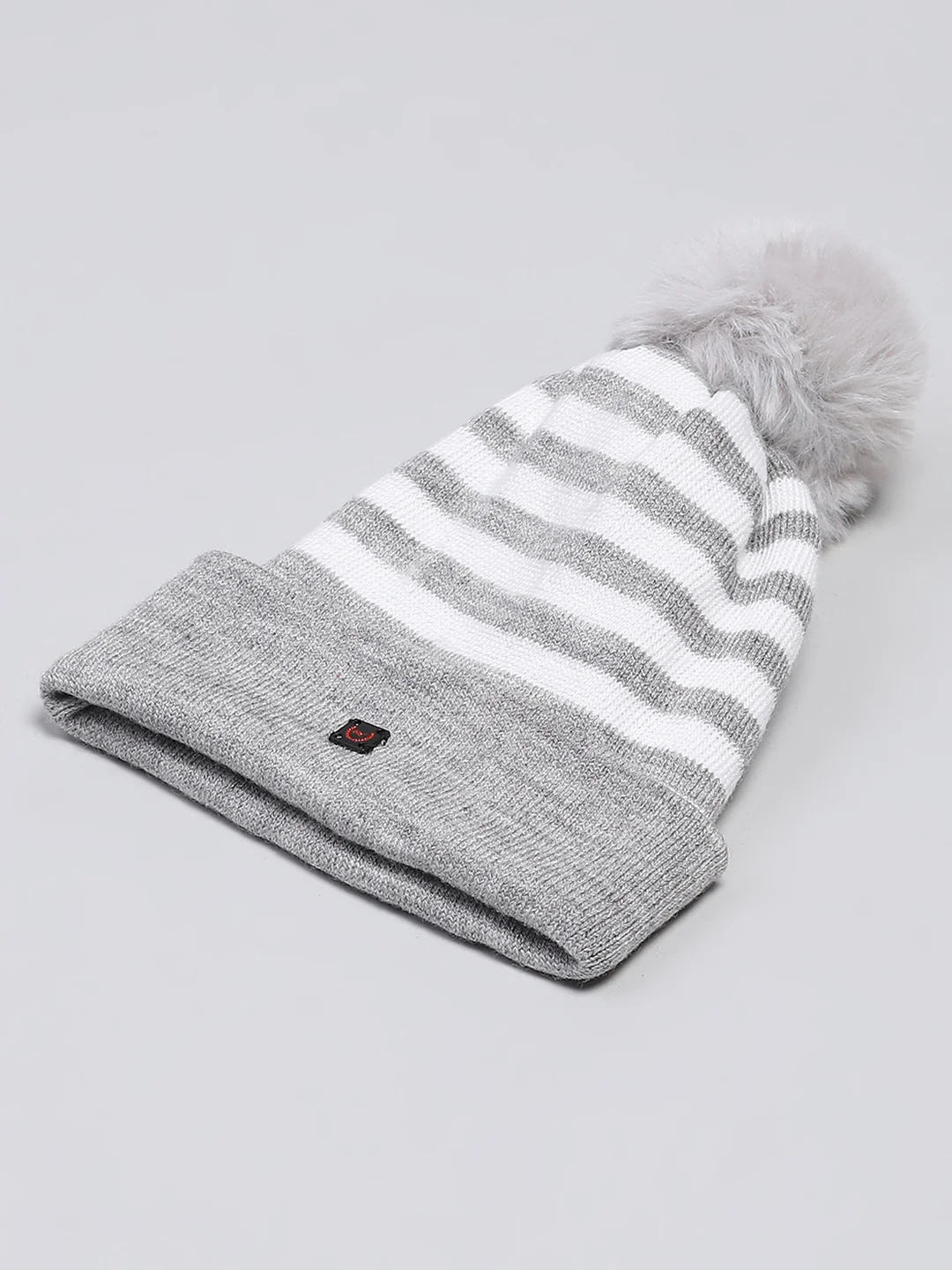 Kids Grey Self Design Cap - Image 6