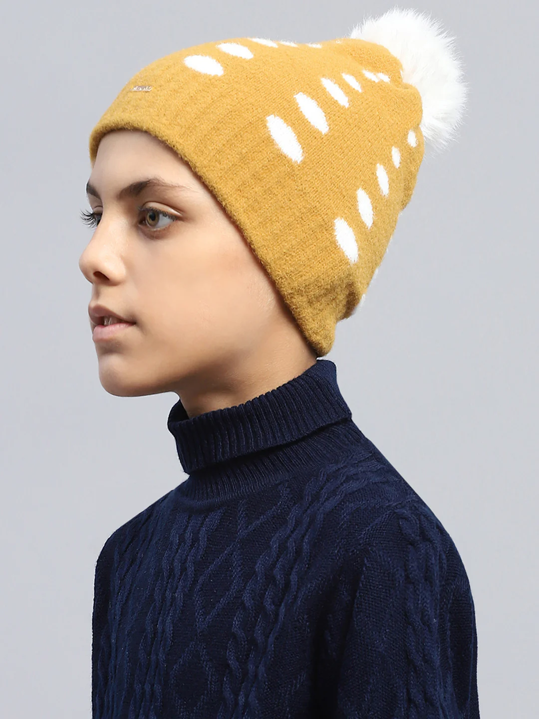 Kids Mustard Self Design Cap - Image 3