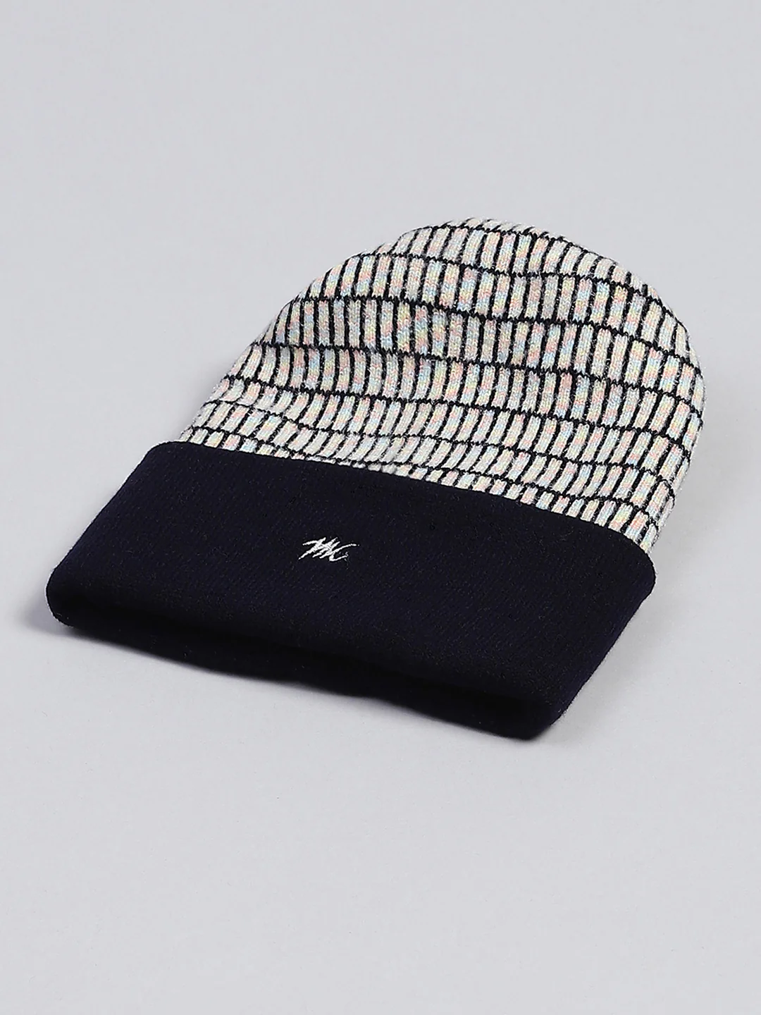 Kids Navy Blue Self Design Cap - Image 6
