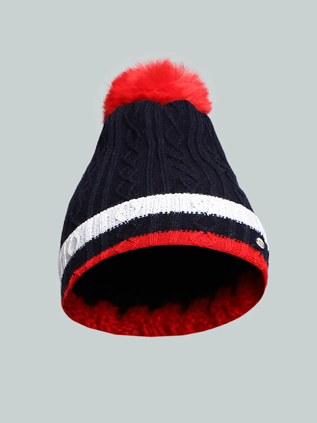 Kids Navy Blue Self Design Cap - Image 2