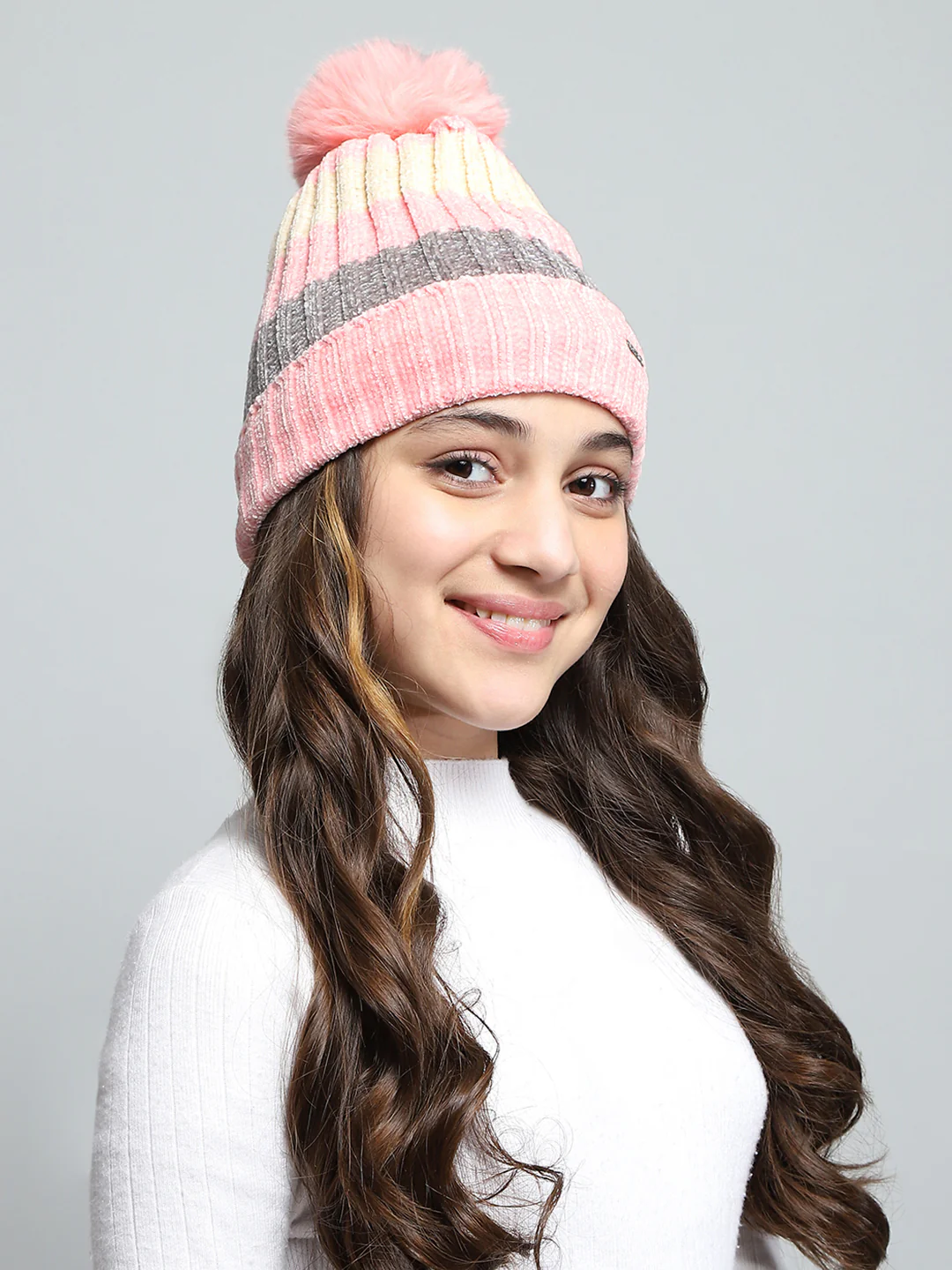 Kids Pink Self Design Cap - Image 4
