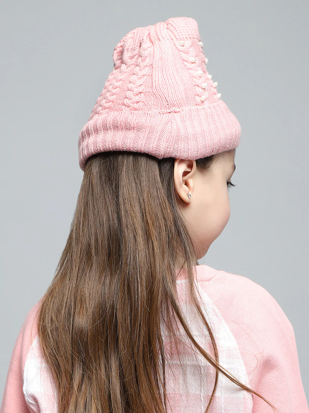 Kids Pink Self Design Cap - Image 5