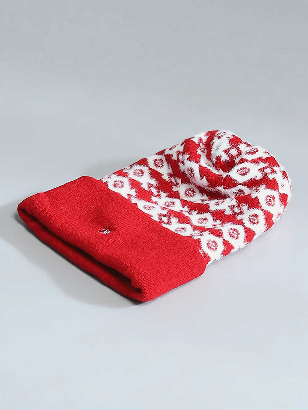 Kids Red Self Design Cap - Image 6