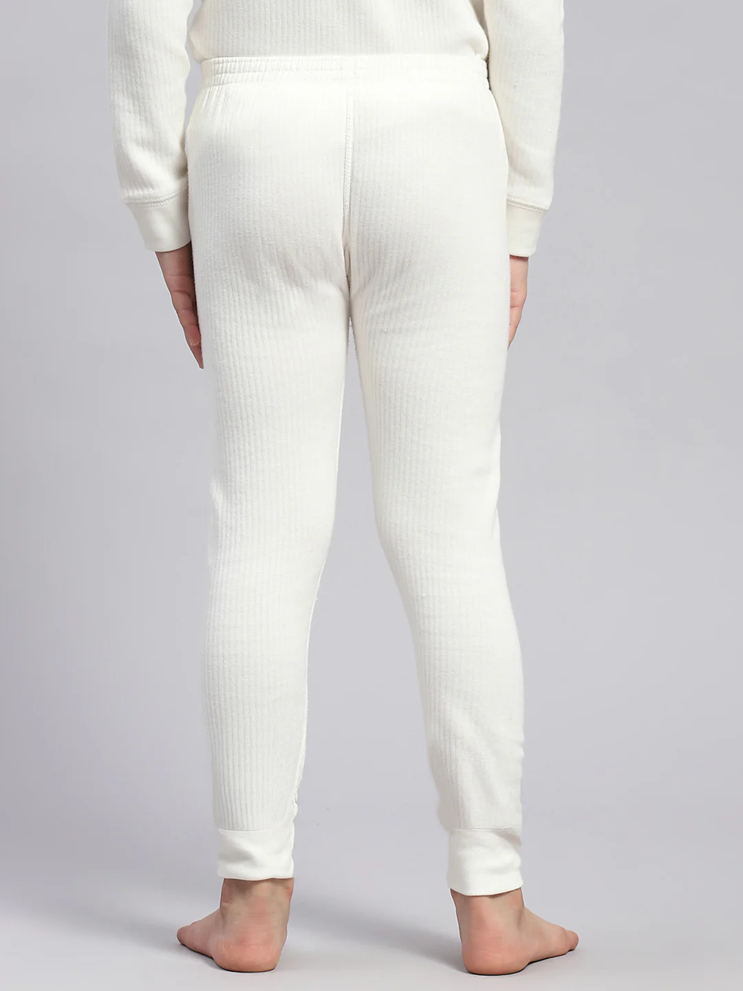 Kids-Unisex White Solid Thermal Lower - Image 5