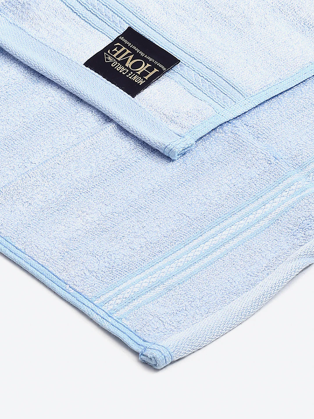 Light Blue Cotton Solid 600 GSM Face Towel (Pack of 4) - Image 3