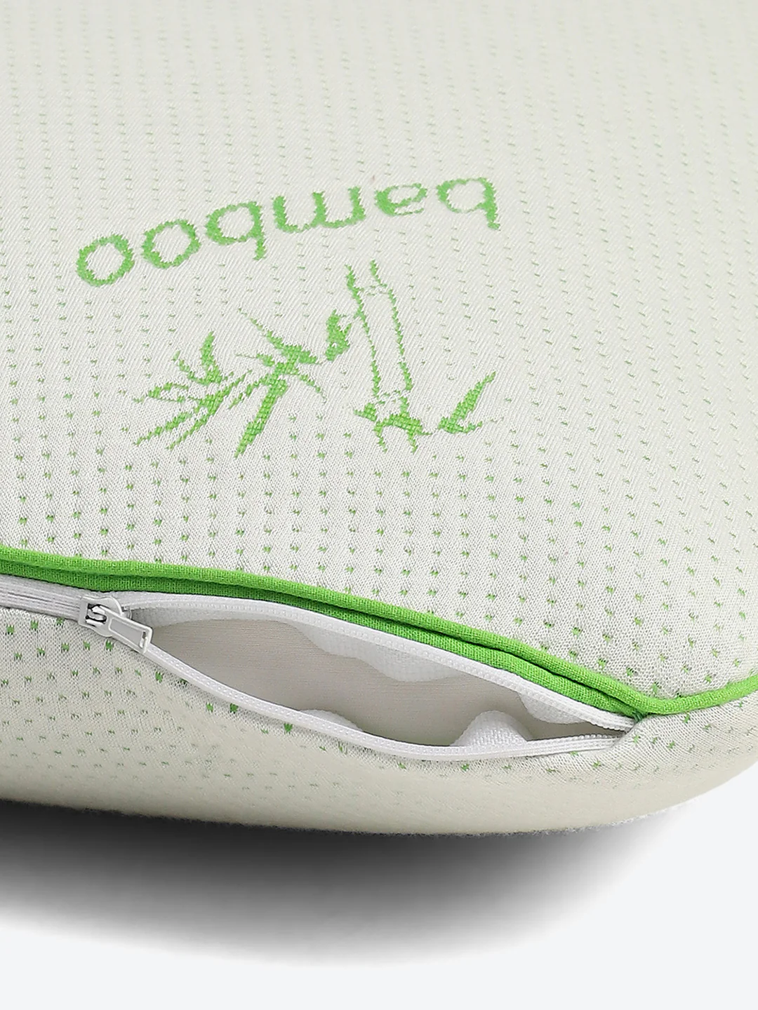 Light Green Printed Bamboo with Memory Foam Pillow - Image 6