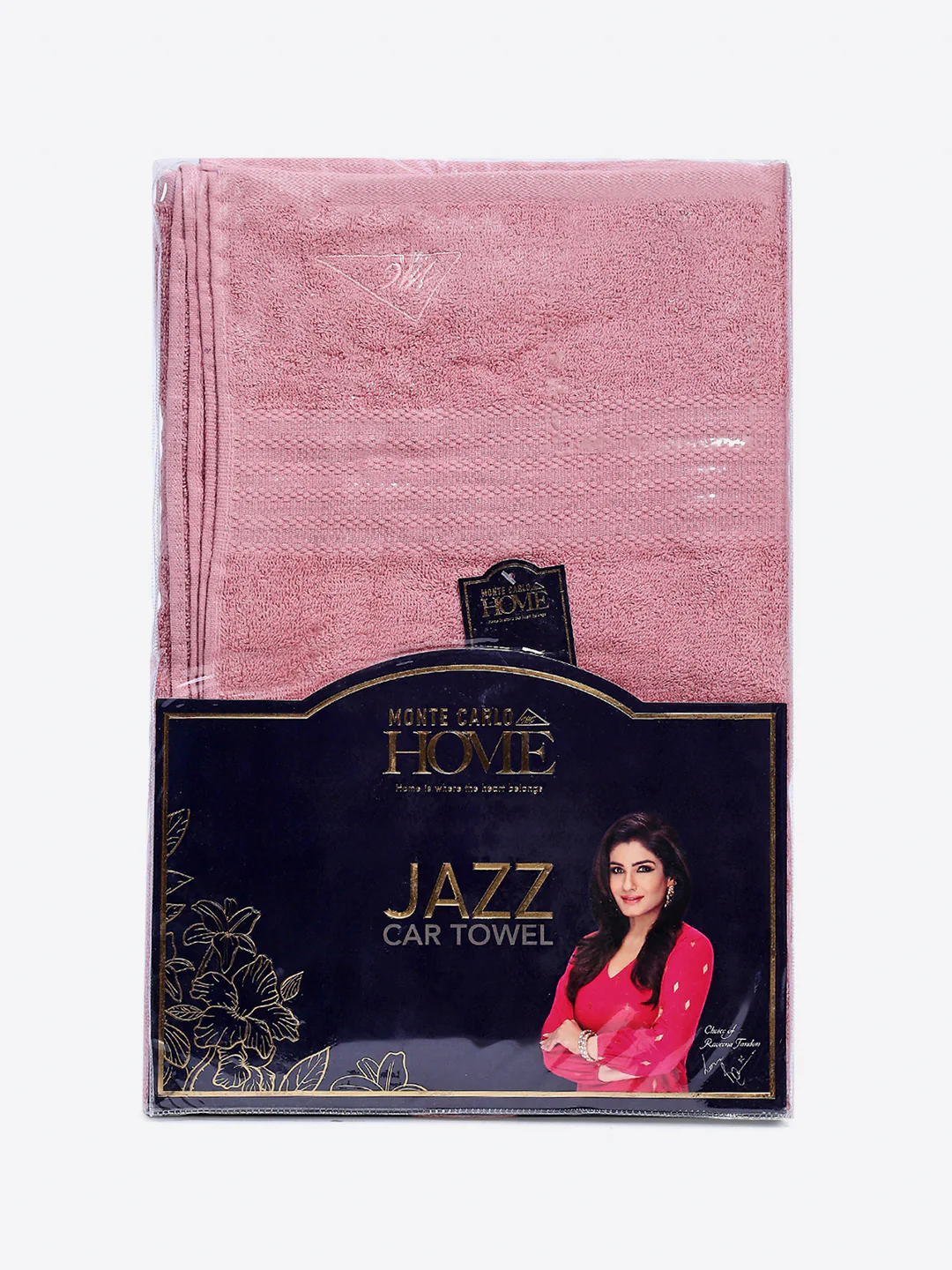Light Pink Cotton Solid 400 GSM Car Towel (Jazz) - Image 5