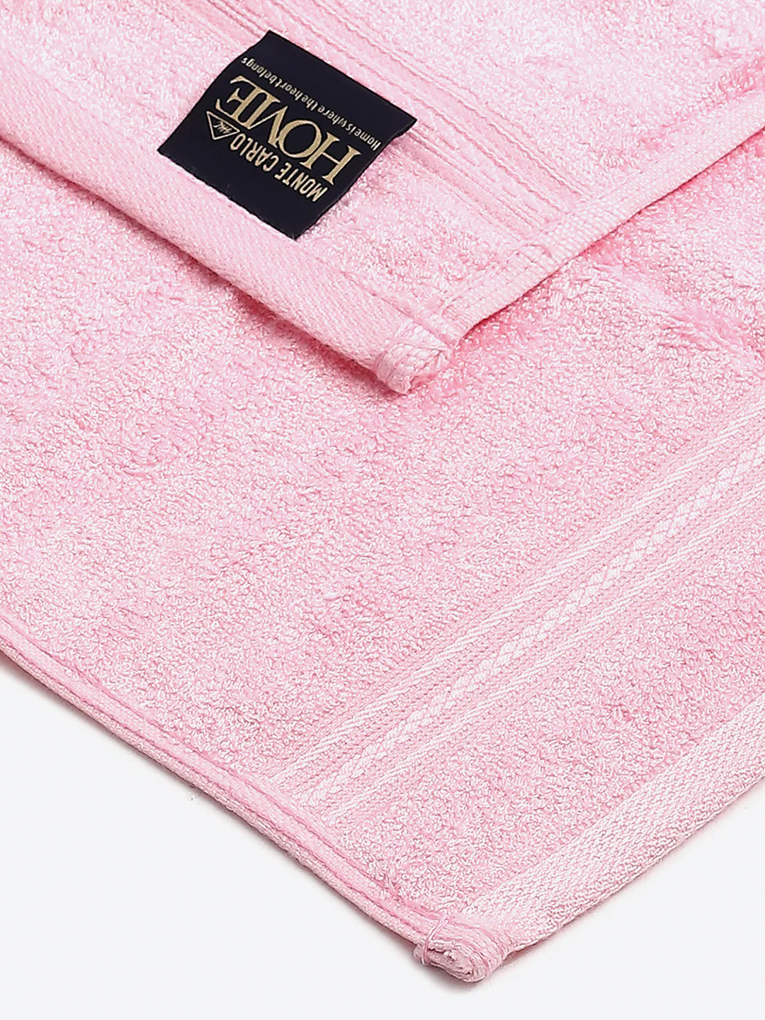 Light Pink Cotton Solid 600 GSM Face Towel (Pack of 4) - Image 3