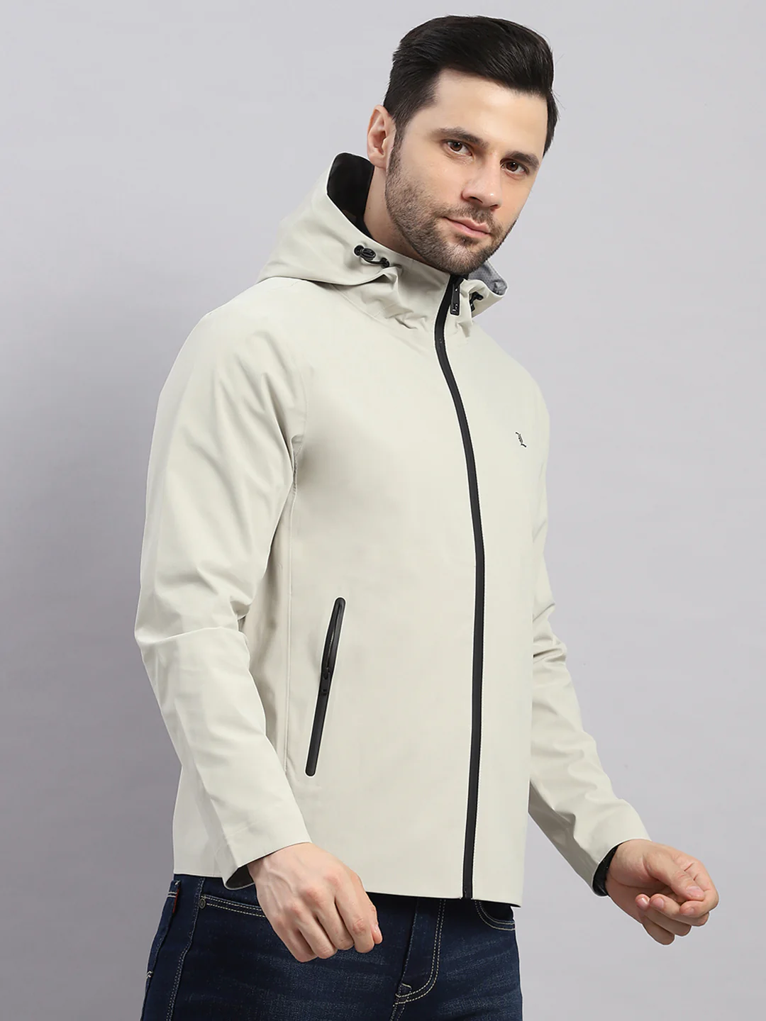 Luxuria Men Beige Check Hooded Full Sleeve Reversible Jacket - Image 4