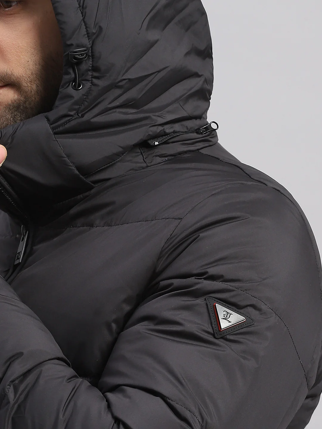 Luxuria Men Black Compressible Duck Down Hooded Jacket - Image 8