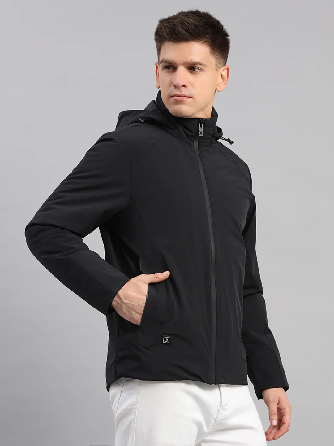 Luxuria Men Black Solid Hooded Full Sleeve Jacket - Image 4
