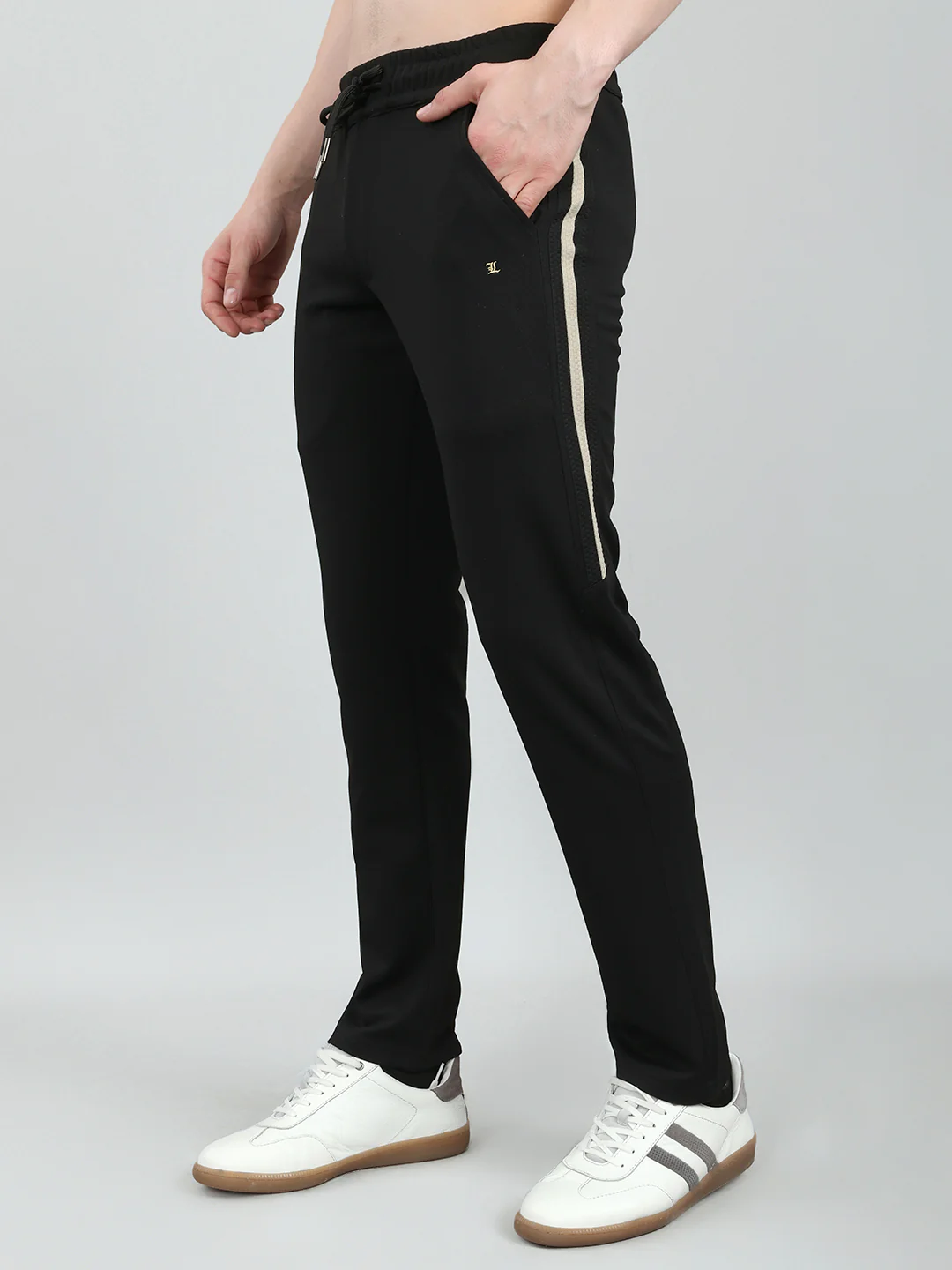 Luxuria Men Black Solid Regular Fit Lower - Image 2