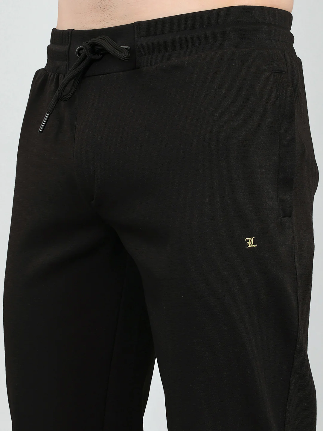 Luxuria Men Black Solid Regular Fit Lower - Image 4