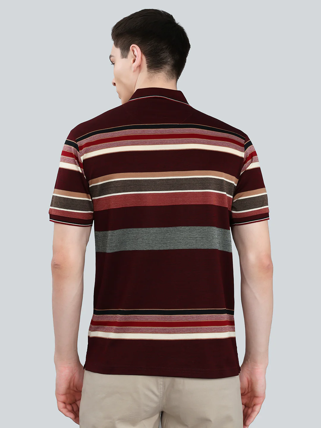 Luxuria Men Maroon Printed Collar Half Sleeve T-Shirt - Image 3