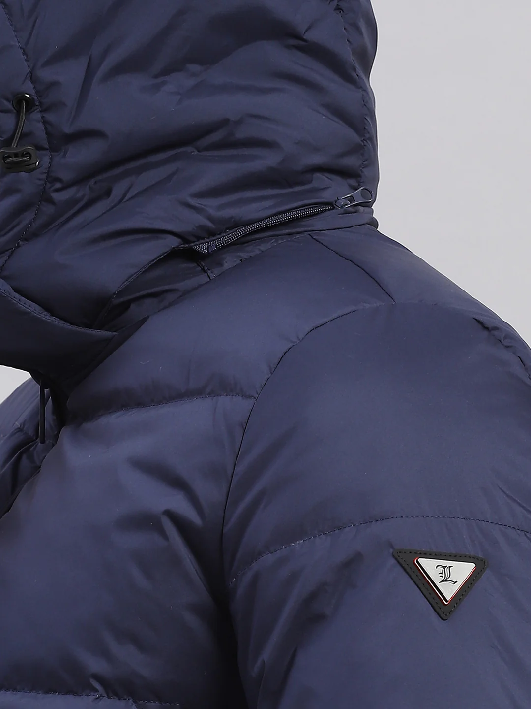 Luxuria Men Navy Blue Compressible Duck Down Hooded Jacket - Image 7