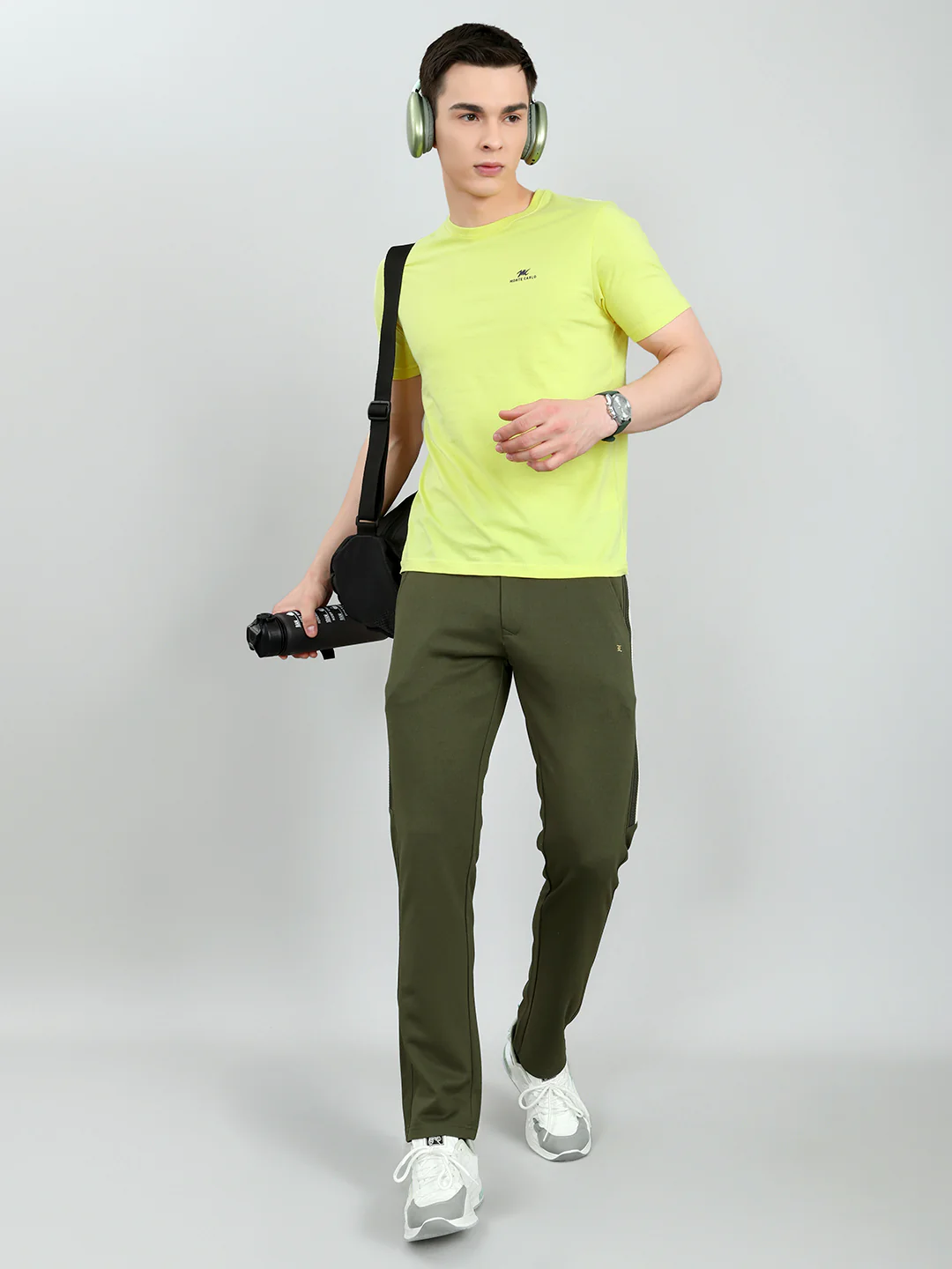 Luxuria Men Olive Solid Regular Fit Lower - Image 6