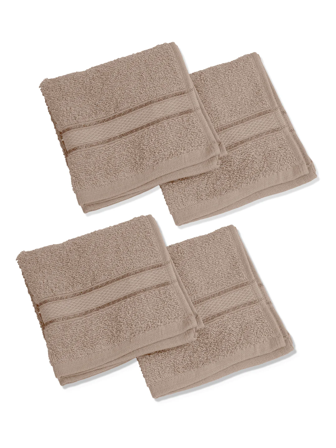 Luxury Beige Solid 600 GSM Face Towel 4 Pc Set (Eco Bamboo Collection) - Image 4