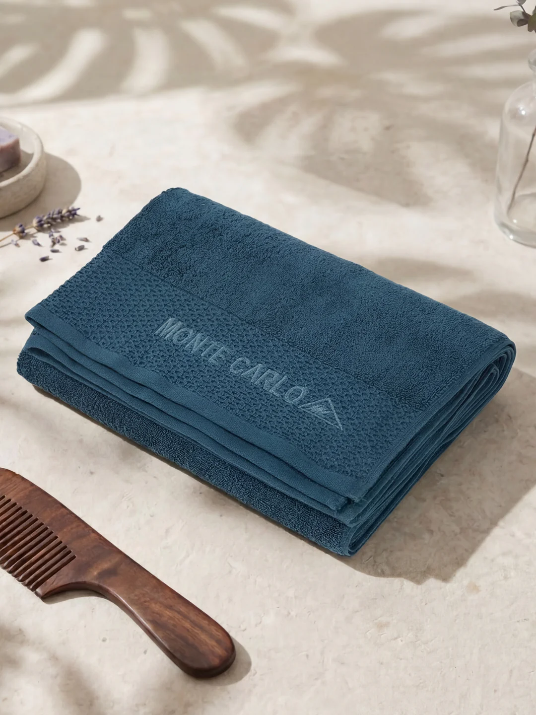 Luxury Blue 100% Cotton Solid 650 GSM Bath Towel Egyptian 1 Pc Box Pack - Image 2