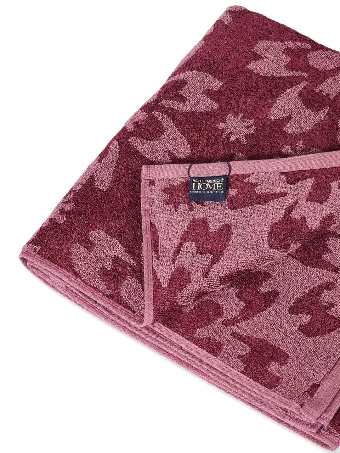 Luxury Burgundy Bamboo Cotton Self Design 630 GSM Bath Towel Eco Bamboo Bliss 1 Pc Pvc - Image 5