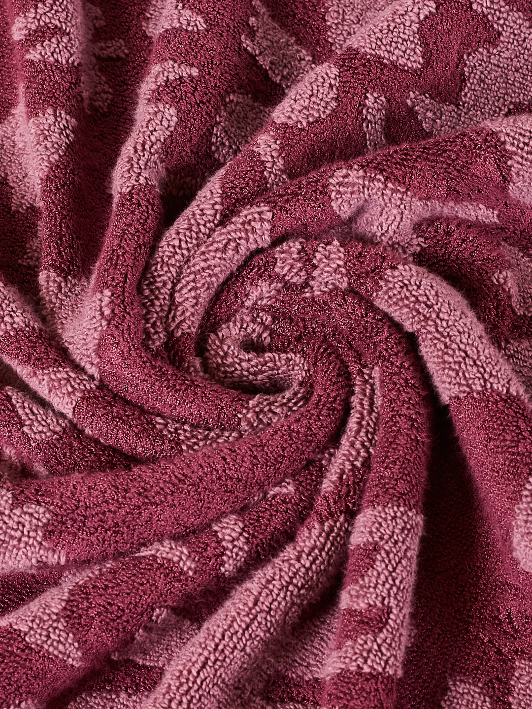 Luxury Burgundy Bamboo Cotton Self Design 630 GSM Bath Towel Eco Bamboo Bliss 1 Pc Pvc - Image 7
