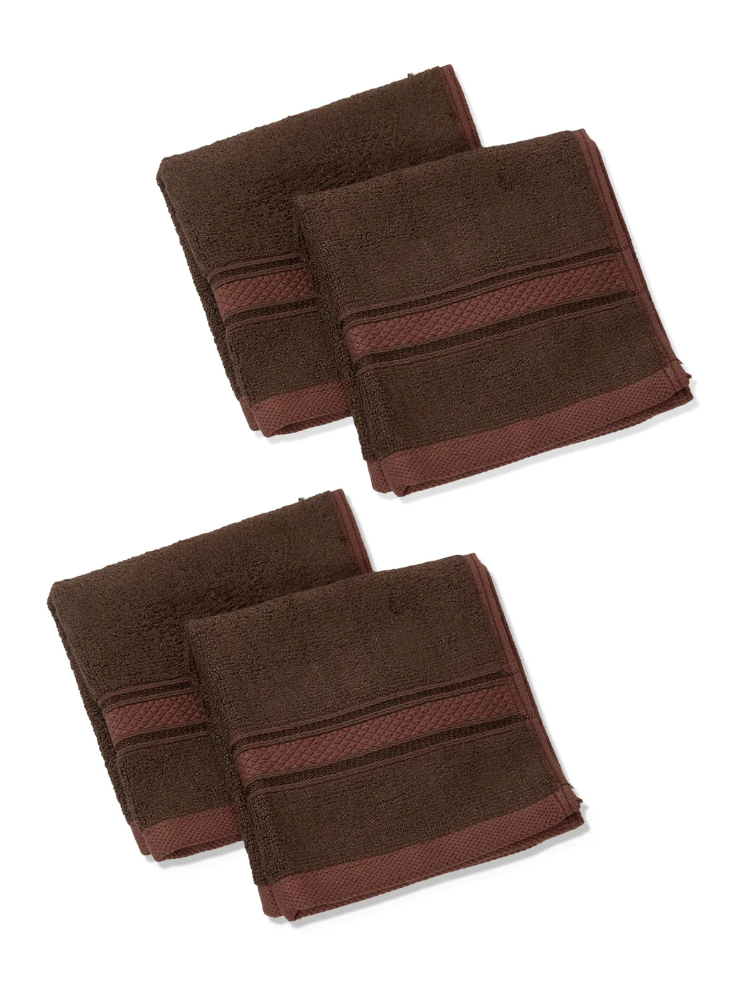 Luxury Camel Brown Solid 600 GSM Face Towel 4 Pc Set (Eco Bamboo Collection) - Image 4