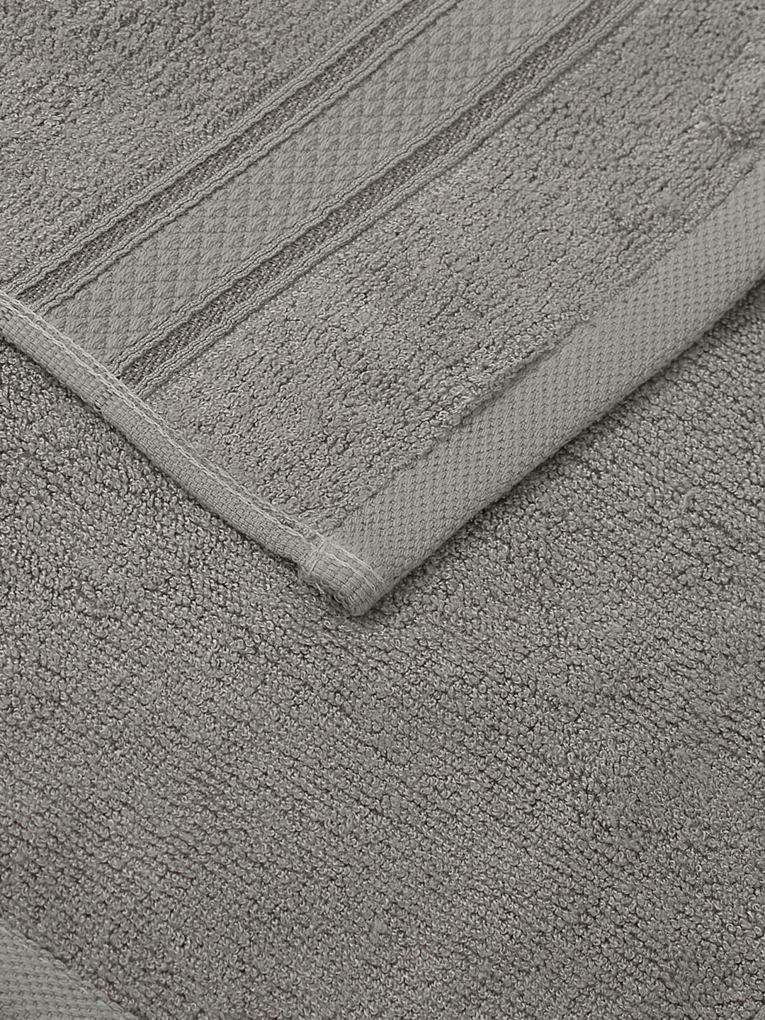 Luxury Grey Solid 600 GSM Face Towel 4 Pc Set (Eco Bamboo Collection) - Image 6
