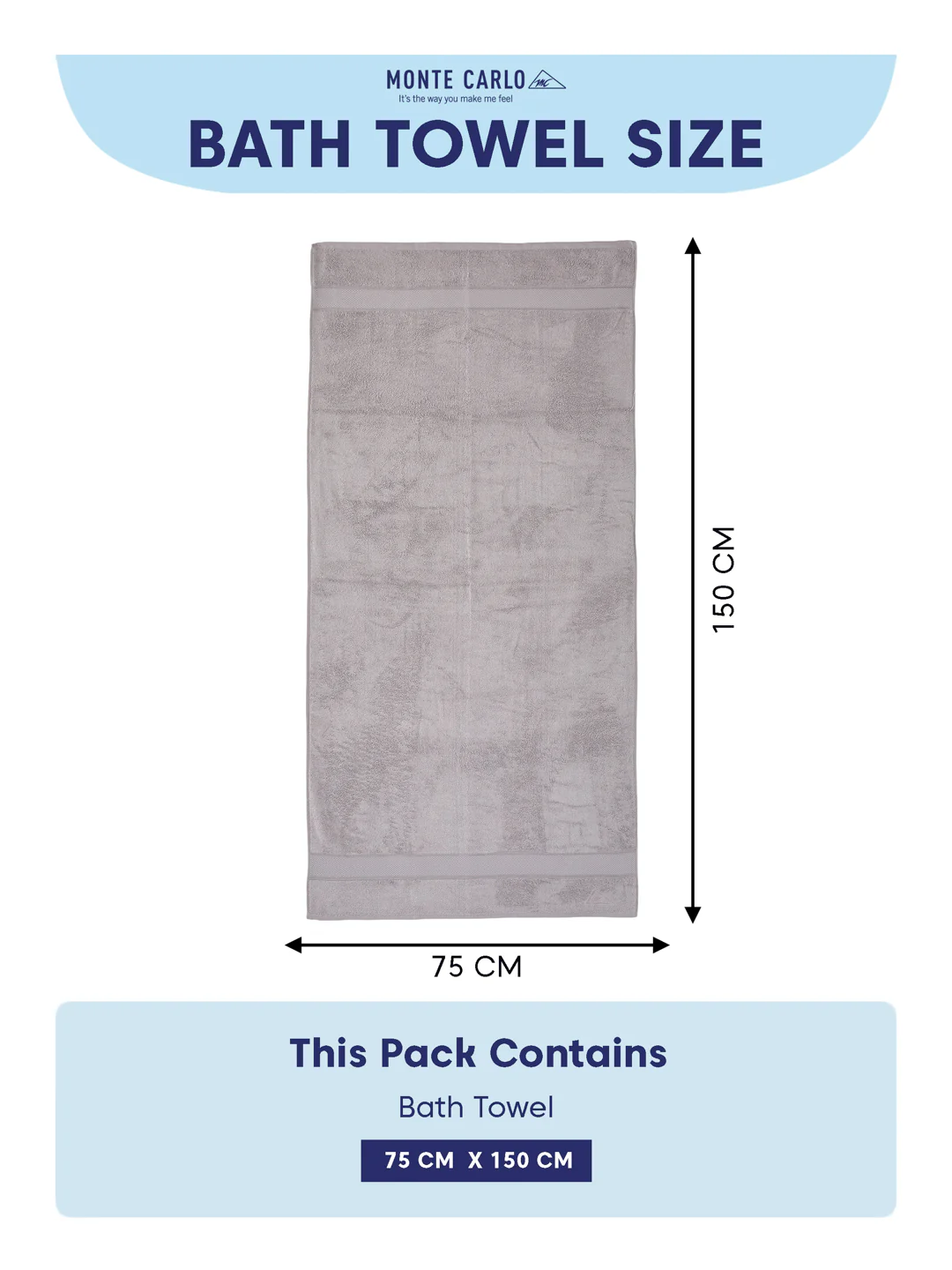 Luxury Light Grey Bamboo Cotton Solid 600 GSM Bath Towel Eco Bamboo 1 Pc Pvc Pack - Image 8