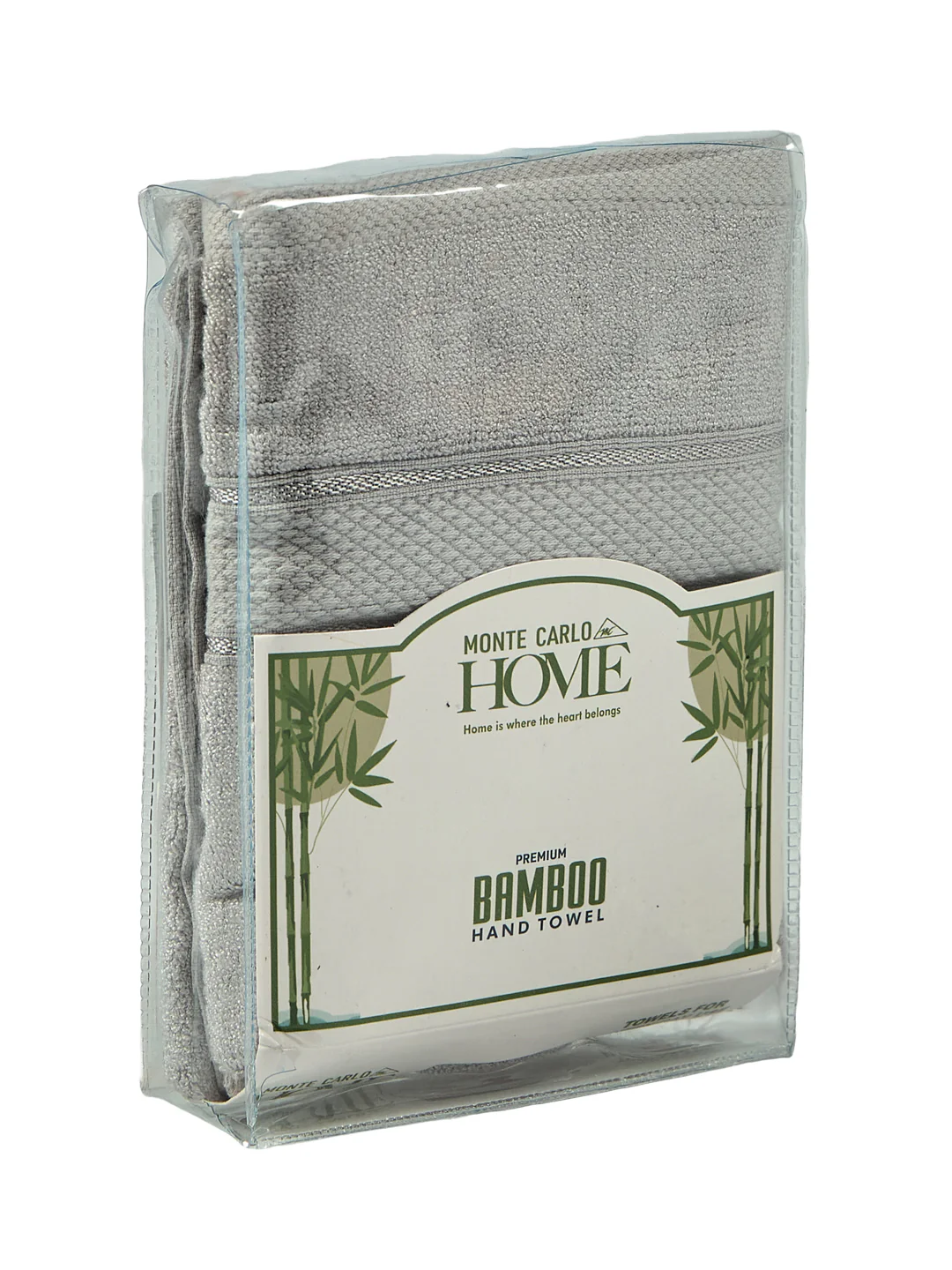 Luxury Light Grey Bamboo Cotton Solid 600 GSM Hand Towel Eco Bamboo 2 Pc Set Pvc Pack - Image 11