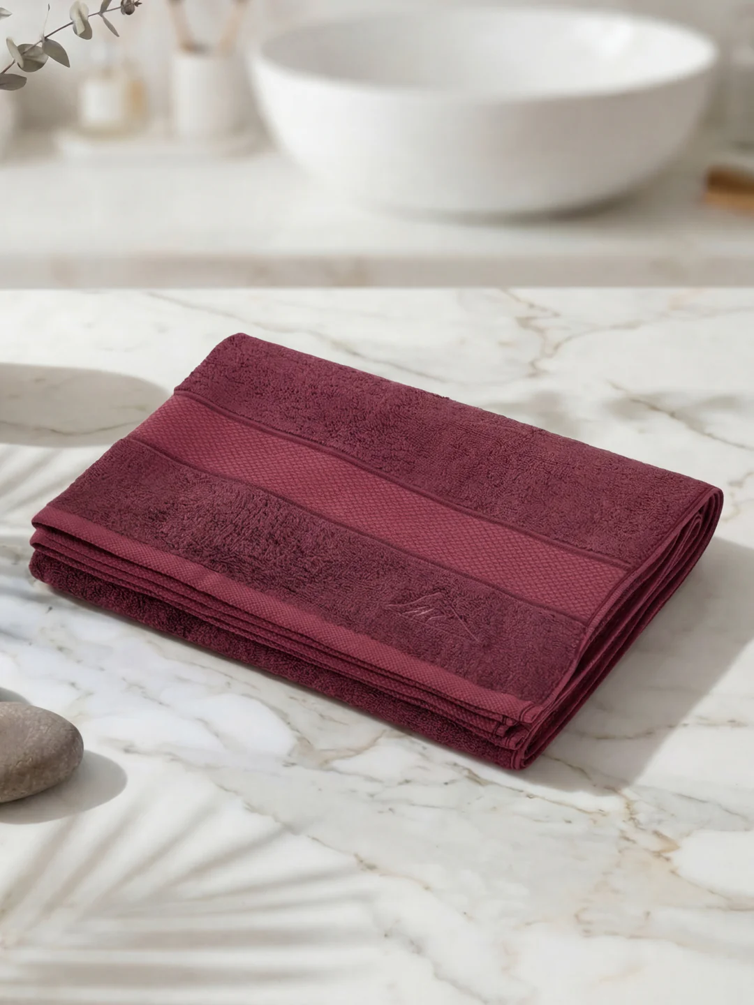 Luxury Rose Brown Bamboo Cotton Solid 600 GSM Bath Towel Eco Bamboo 1 Pc Pvc Pack - Image 2