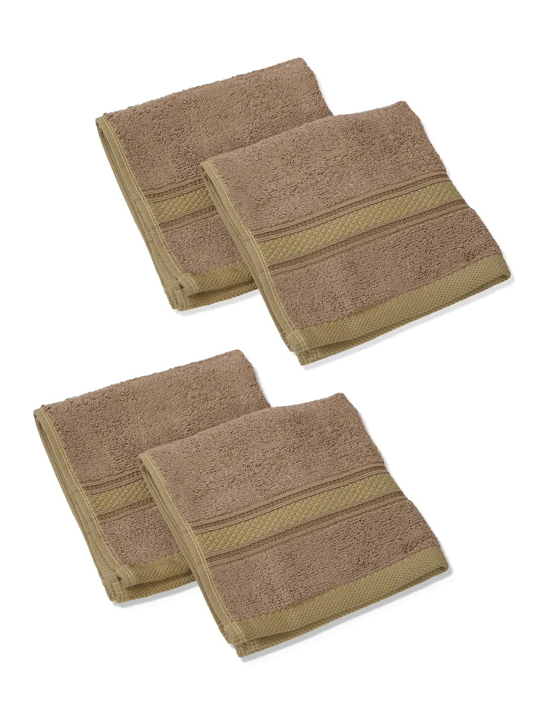 Luxury Rose Brown Solid 600 GSM Face Towel 4 Pc Set (Eco Bamboo Collection) - Image 4