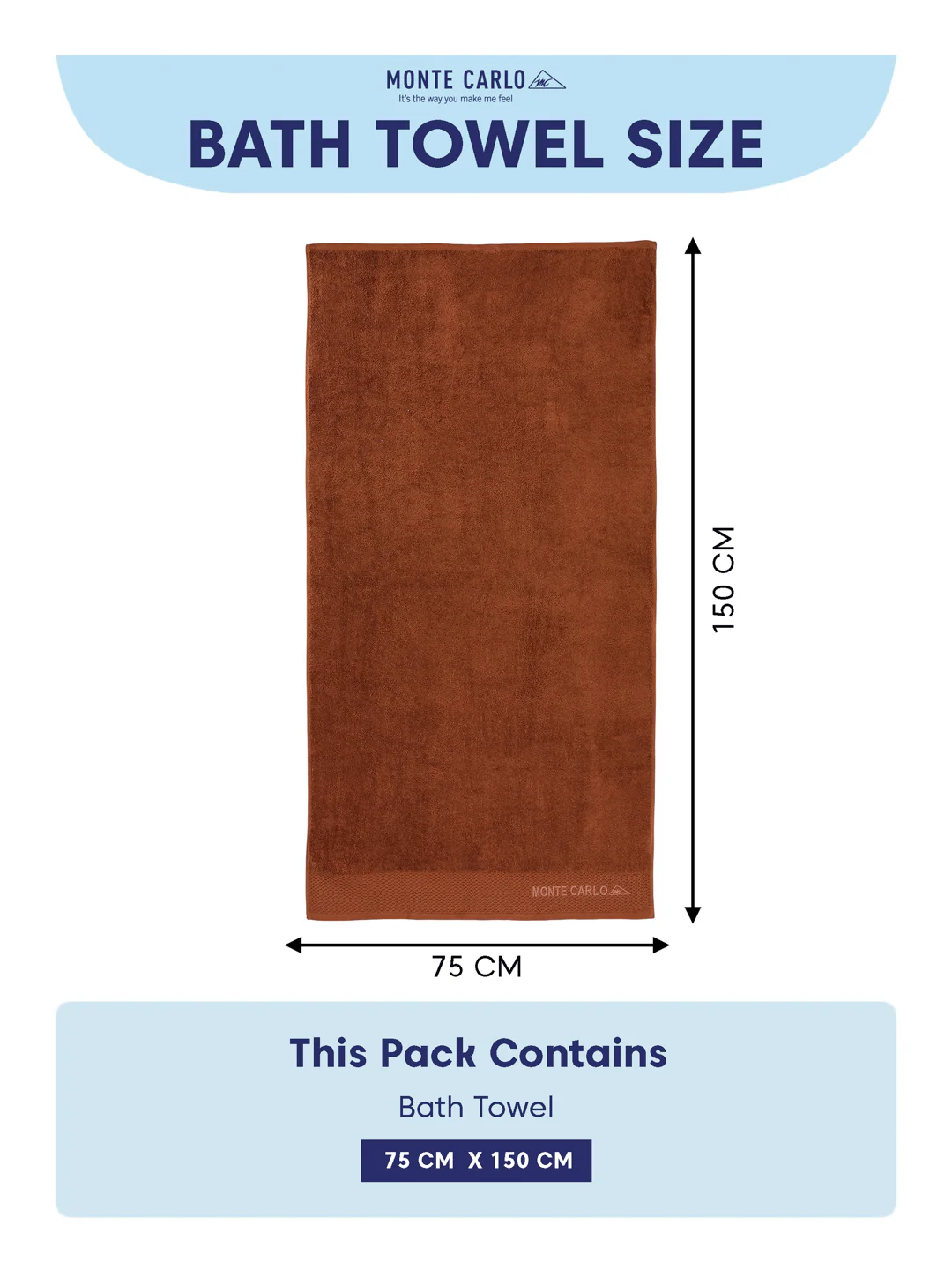 Luxury Rust 100% Cotton Solid 650 GSM Bath Towel Egyptian 1 Pc Box Pack - Image 8