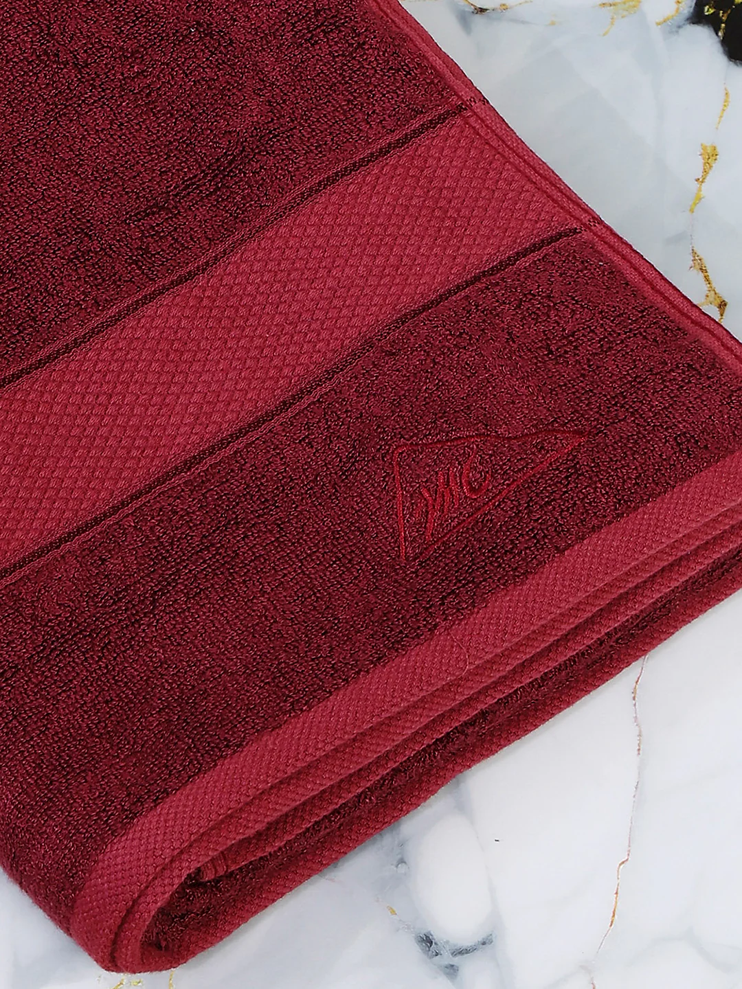 Maroon Bamboo Solid 600 GSM Bath Towel (Bamboo) - Image 6