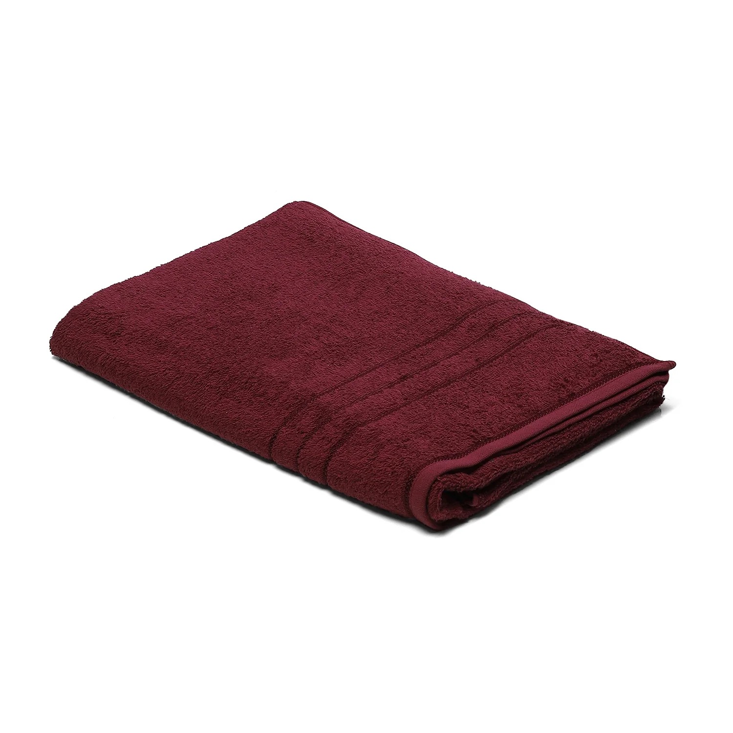 Maroon Cotton 350 GSM Bath Towel - Image 2