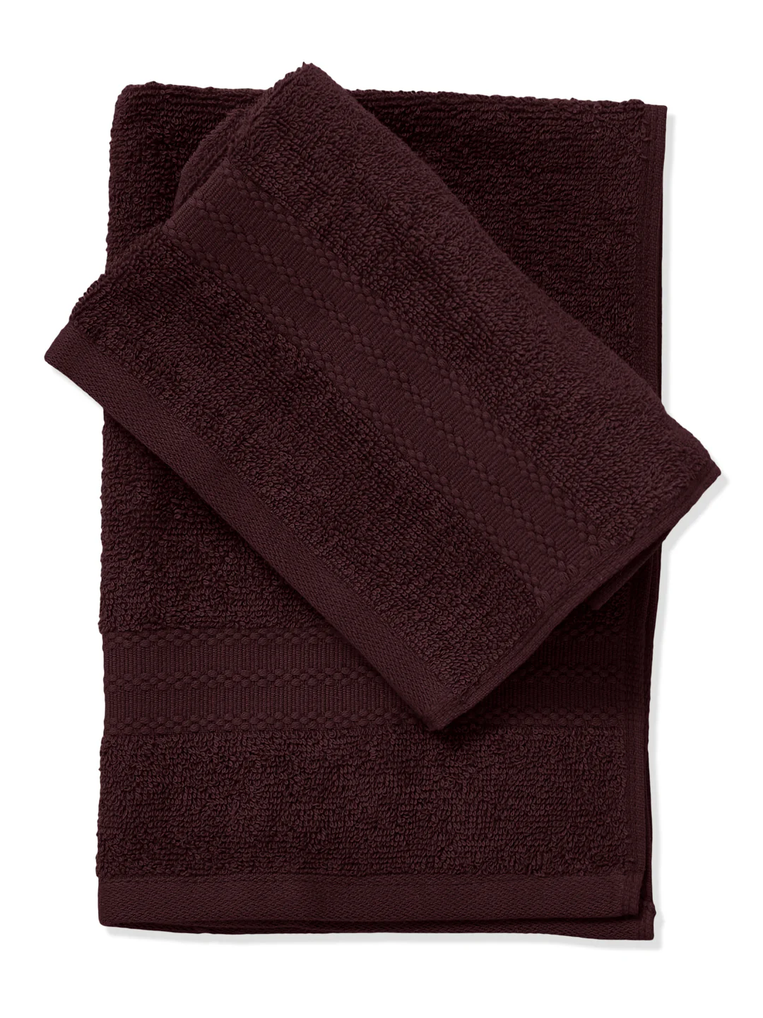 Maroon Pure Cotton Solid 380 GSM Hand Towel 2 Pc Set (Jazz Collection) - Image 5