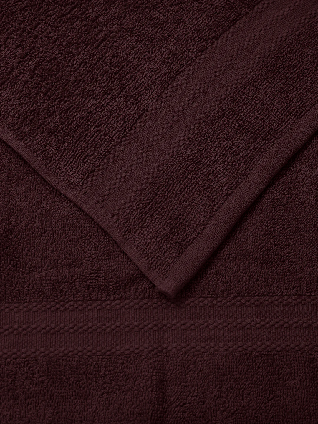 Maroon Pure Cotton Solid 380 GSM Hand Towel 2 Pc Set (Jazz Collection) - Image 9