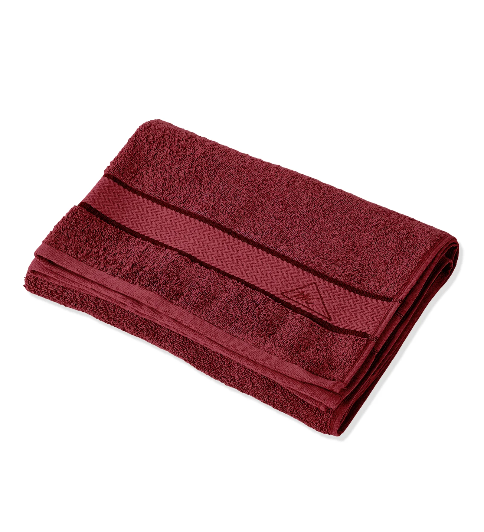Maroon Pure Cotton Solid 450 GSM Bath Towel 1 Piece (Oasis Collection) - Image 4