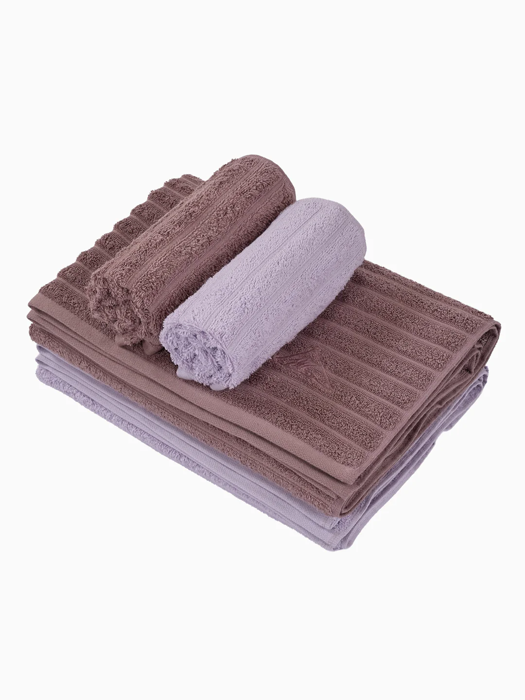 Mauve & Dusty Pink 100% Cotton Solid 500 GSM Bath Towel Sensations 4 Pc Set Gifting Box Pack - Image 5