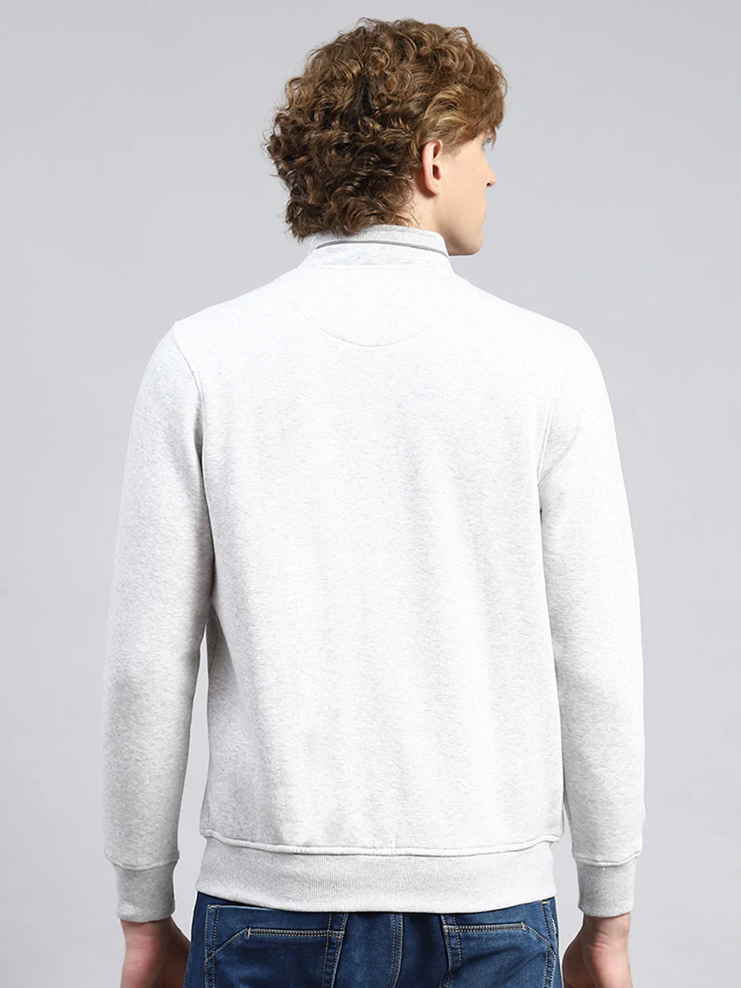Men Beige Plain Sweatshirt - Image 5