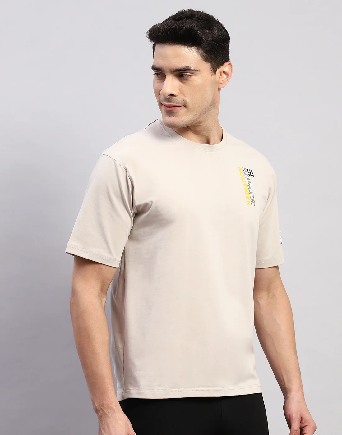Rock.it Men Beige Printed Round Neck Half Sleeve T-Shirt - Image 5