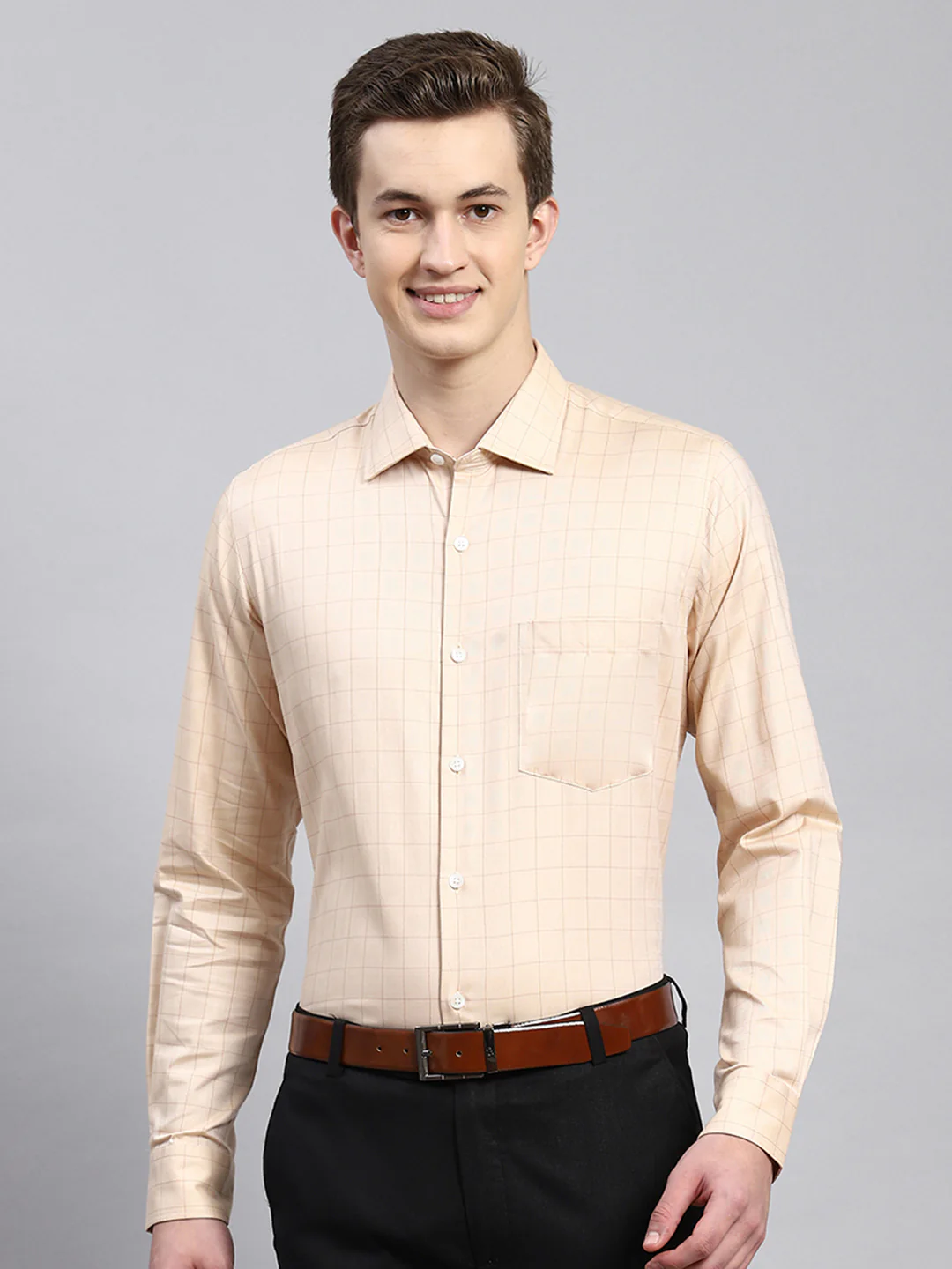 Men Beige Printed Shirt - Image 2