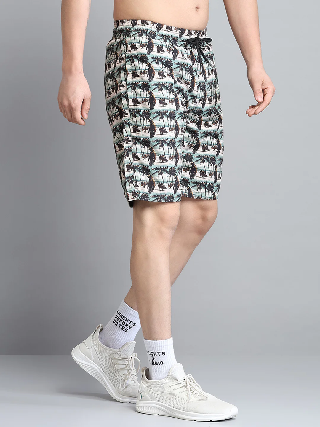 Men Beige Printed Short - Image 4