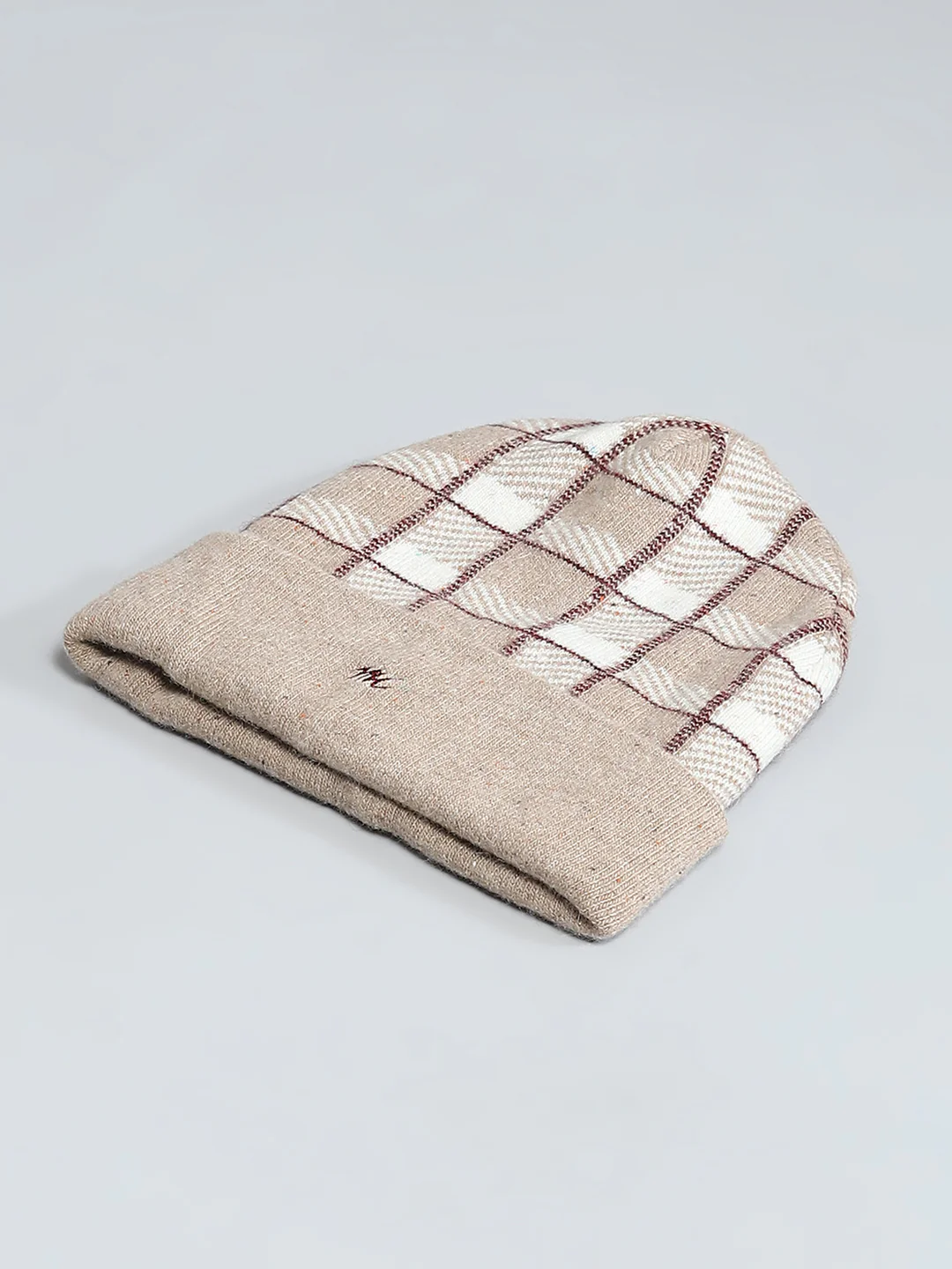 Men Beige Self Design Cap - Image 6
